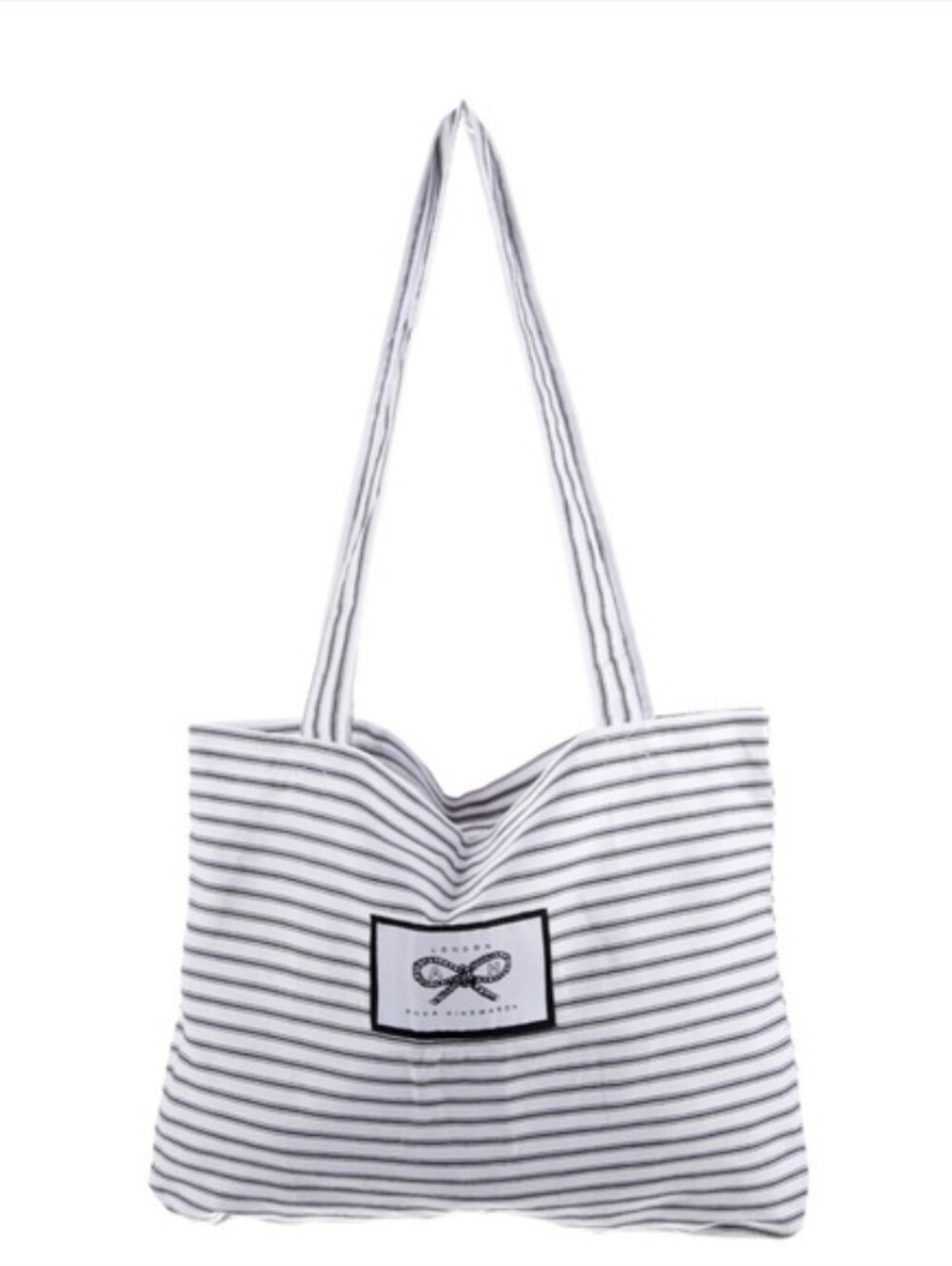 Anya Hindmarch Fabric Tote Shopper Shopping Shoulder Cloth Dust Bag Twill Stripe